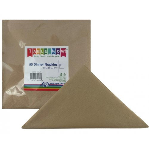 Kraft Dinner Napkin 40x40cm 2ply Pack of 50