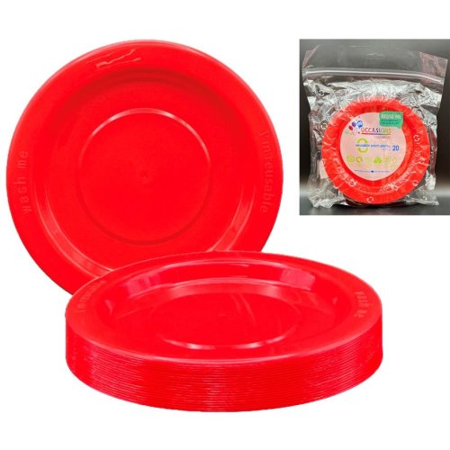 Lunch Plate Red Pack of 20