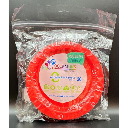 Lunch Plate Red Pack of 20