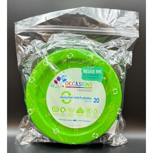 Lunch Plate Lime Green Pack of 20