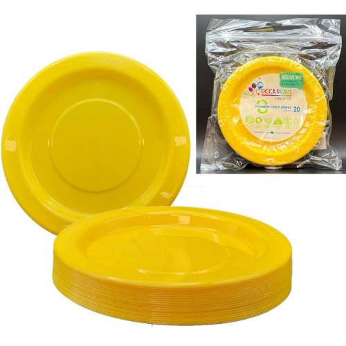 Lunch Plate Yellow Pack of 20