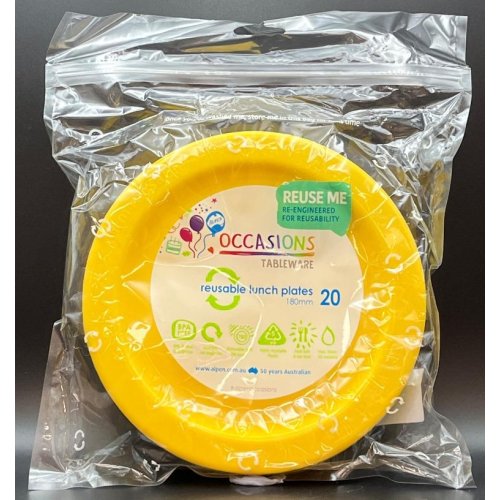 Lunch Plate Yellow Pack of 20