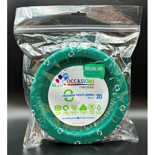 Lunch Plate Forest Green Pack of 20
