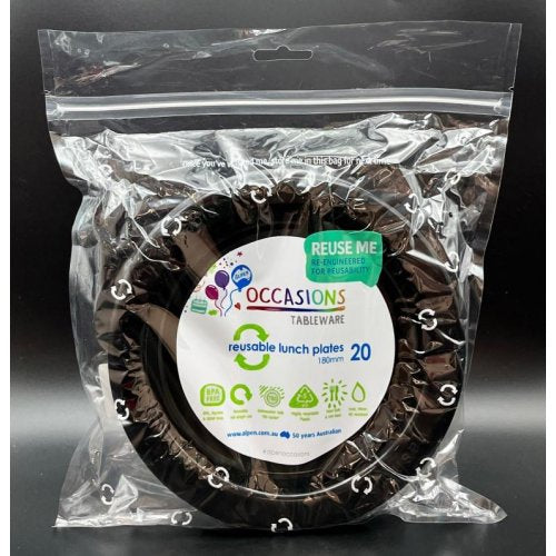 Lunch Plate Black Pack of 20