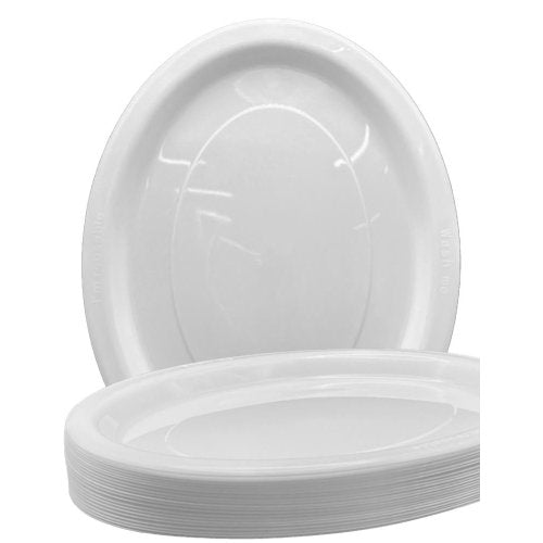 Oval Plates White Pack Of 20