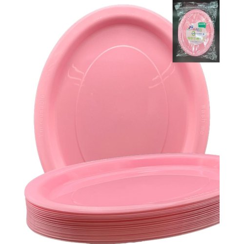Oval Plates Light Pink Pack Of 20