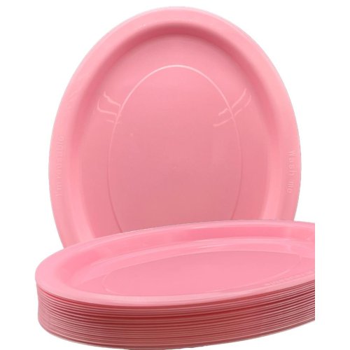 Oval Plates Light Pink Pack Of 20