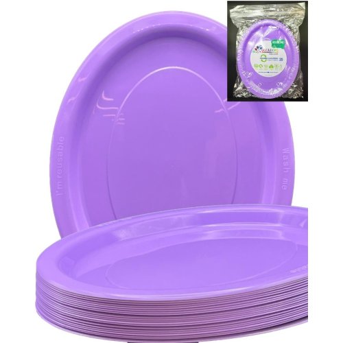 Oval Plates Lavender Pack Of 20