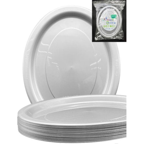 Oval Plates Silver Pack Of 20