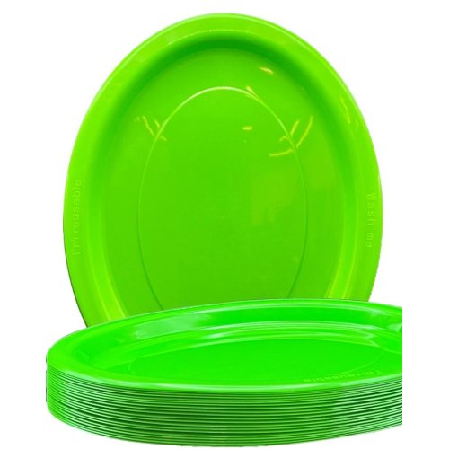 Oval Plates Lime Green Pack Of 20
