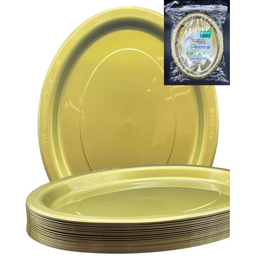 Oval Plates Gold Pack Of 20