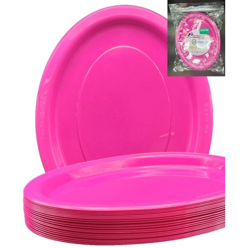 Oval Plates Magenta Pack Of 20