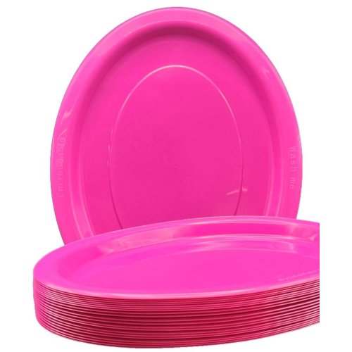 Oval Plates Magenta Pack Of 20