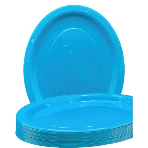 Oval Plates Azure Blue Pack Of 20
