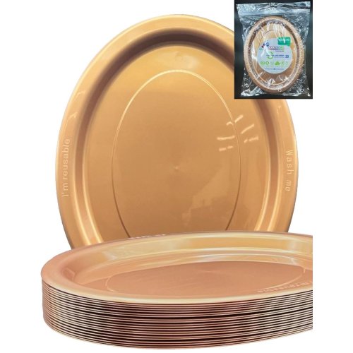 Oval Plates Rose Gold Pack Of 20