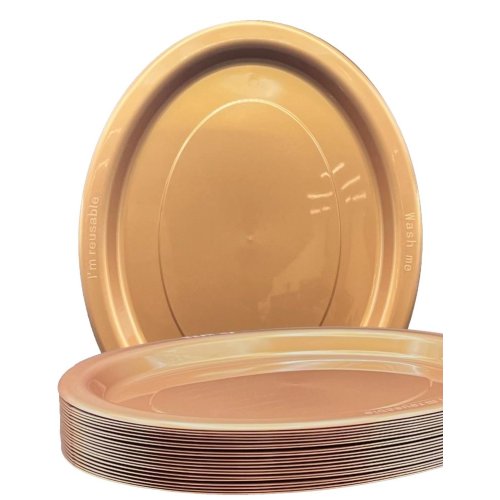 Oval Plates Rose Gold Pack Of 20
