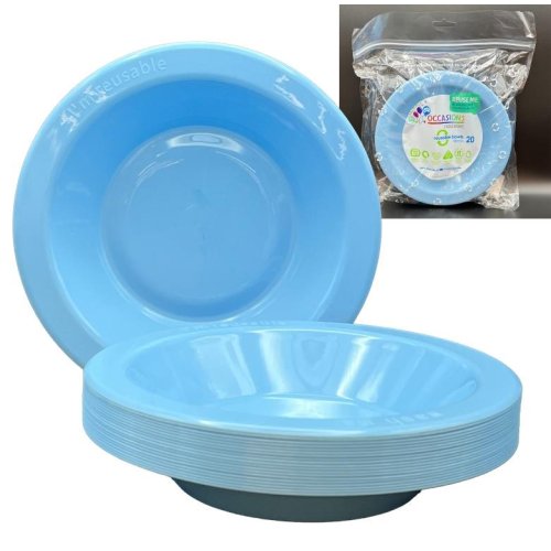 Plastic Bowl Light Blue Pack of 20