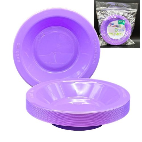 Plastic Bowl Lavender Pack of 20
