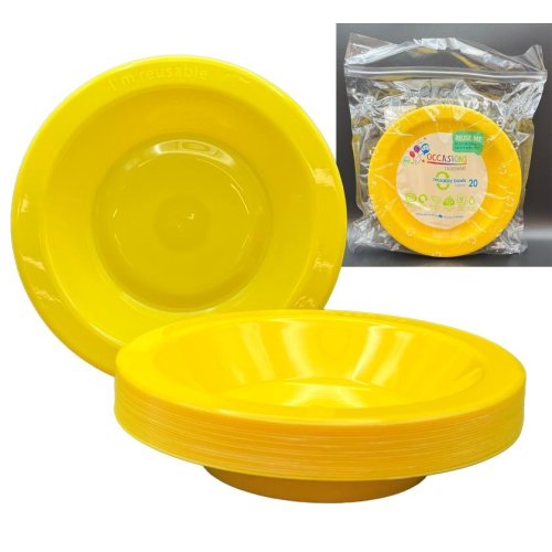 Plastic Bowl Yellow Pack of 20