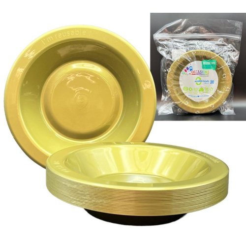 Plastic Bowl Gold Pack of 20