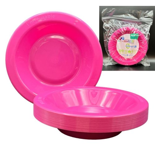 Plastic Bowl Magenta Pack of 20