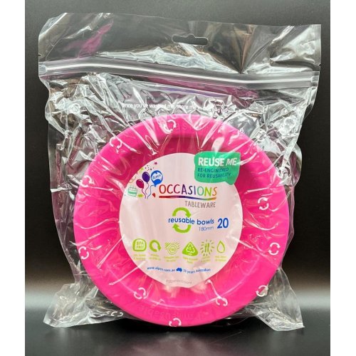 Plastic Bowl Magenta Pack of 20