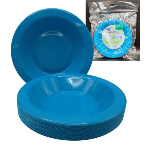 Plastic Bowl Azure Pack of 20