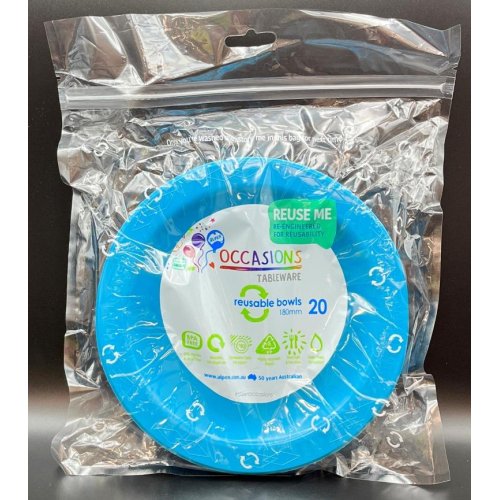 Plastic Bowl Azure Pack of 20