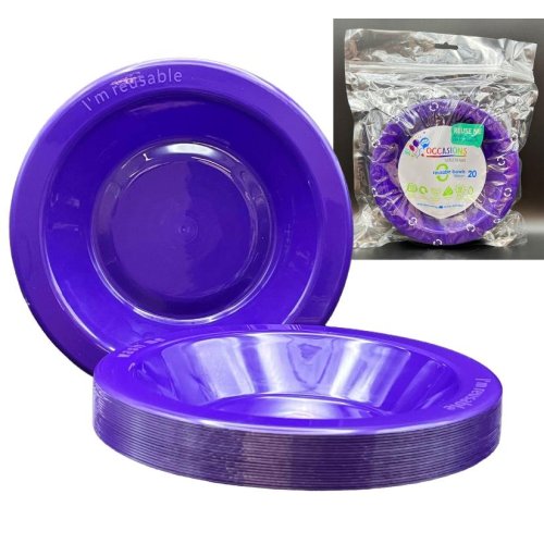Plastic Bowl Purple Pack of 20