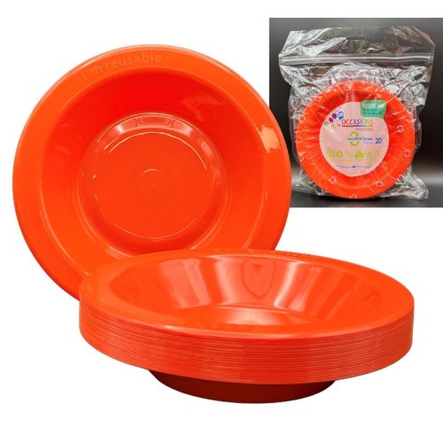 Plastic Bowl Orange Pack of 20