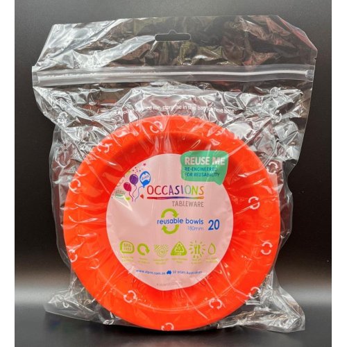 Plastic Bowl Orange Pack of 20