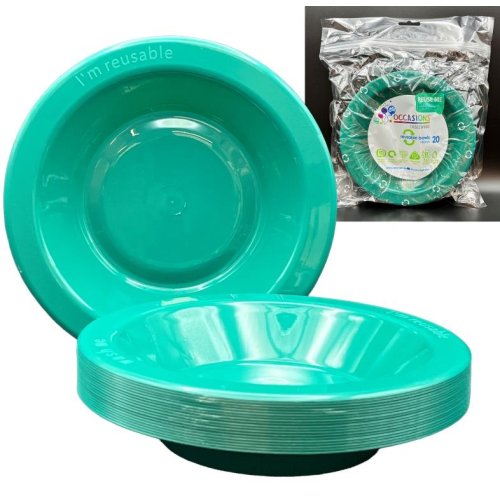Plastic Bowl Green Pack of 20