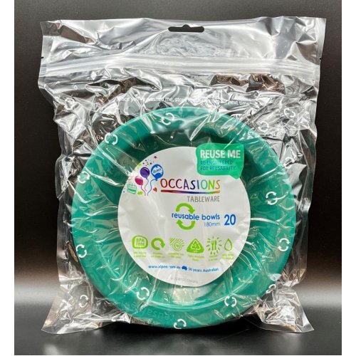 Plastic Bowl Green Pack of 20