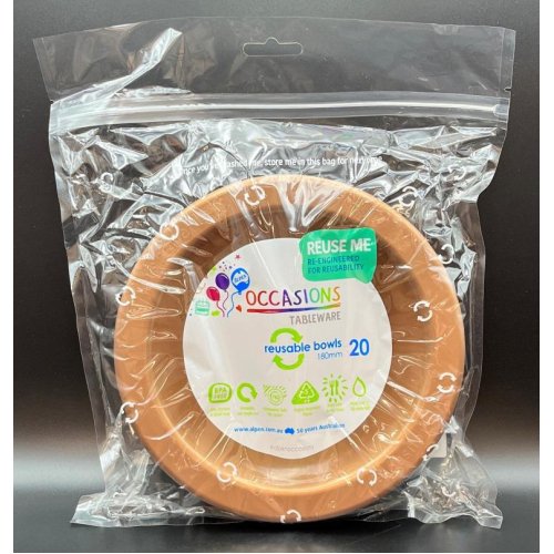 Plastic Bowls Rose Gold Pack of 20