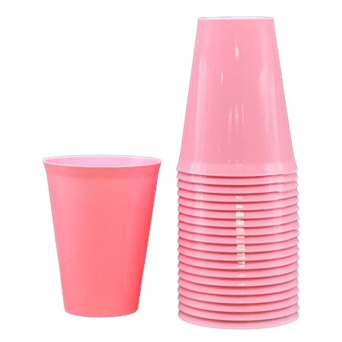 Plastic Cups Light Pink Pack of 20