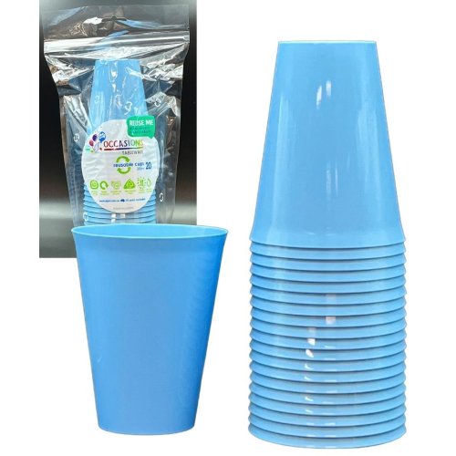 Plastic Cups Light Blue Pack of 20