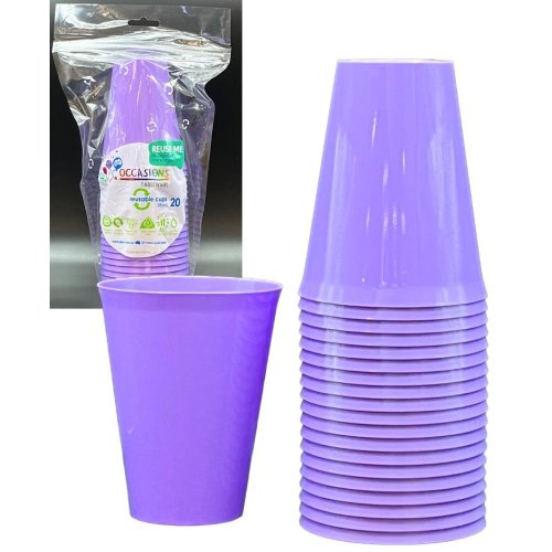 Plastic Cups Lavenders Pack of 20