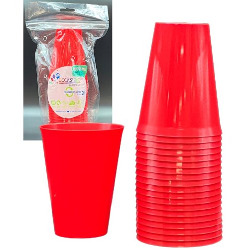Plastic Cups Red Pack of 20