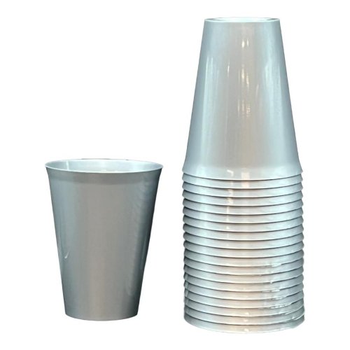 Plastic Cups Silver Pack of 20