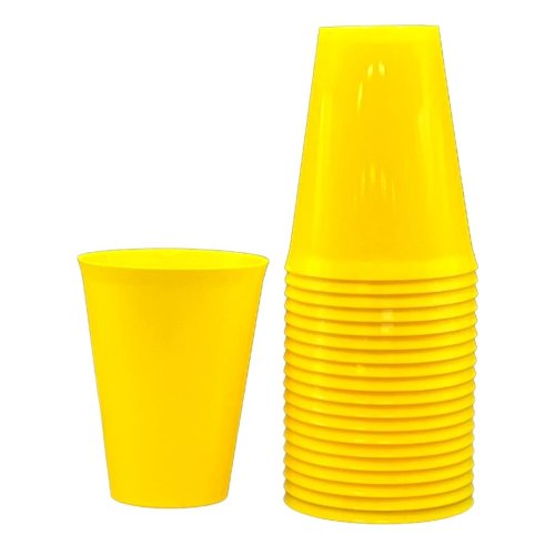 Plastic Cups Yellow Pack of 20