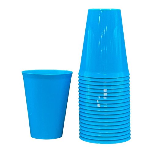 Plastic Cups Azure Blue Pack of 20