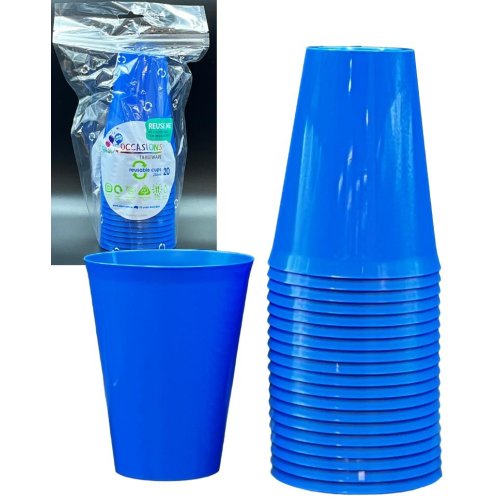 Plastic Cups Royal Blue Pack of 20