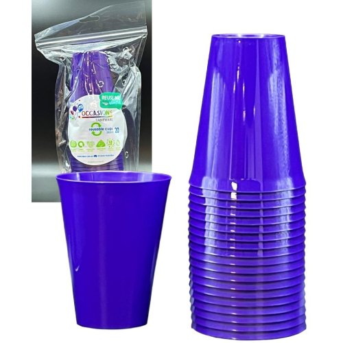 Plastic Cups Purple Pack of 20