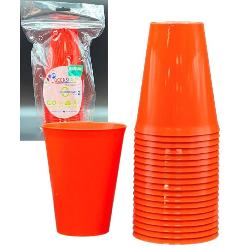 Plastic Cups Orange Pack of 20