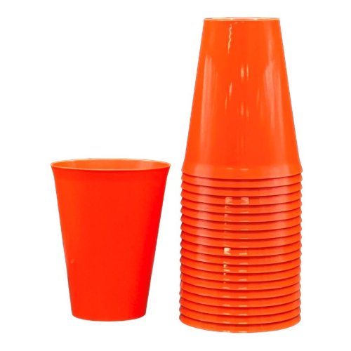 Plastic Cups Orange Pack of 20