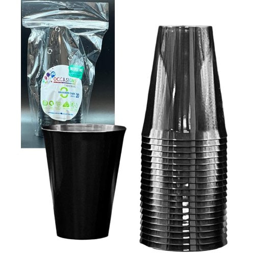 Plastic Cups Black Pack of 20