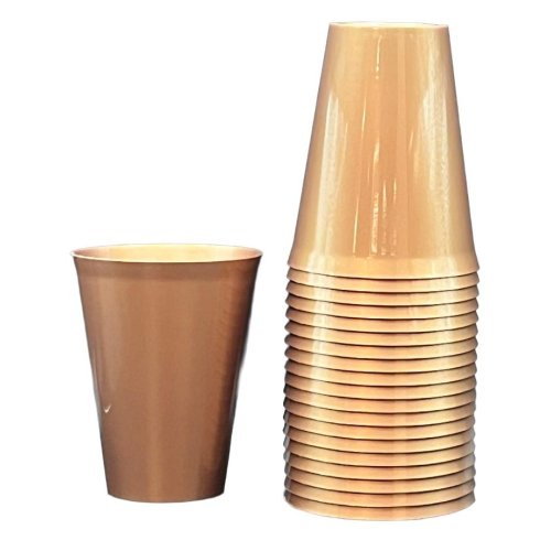 Plastic Cups Rose Gold Pack of 20