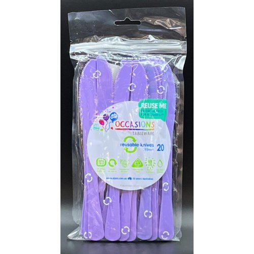 Plastic Knife Lavender Pack of 20