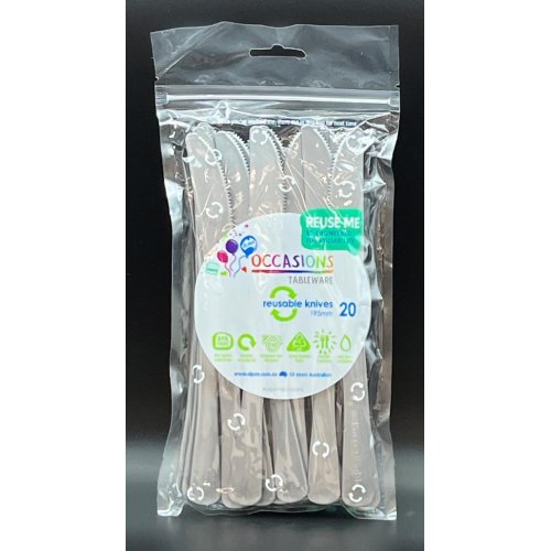 Plastic Knife Silver Pack of 20