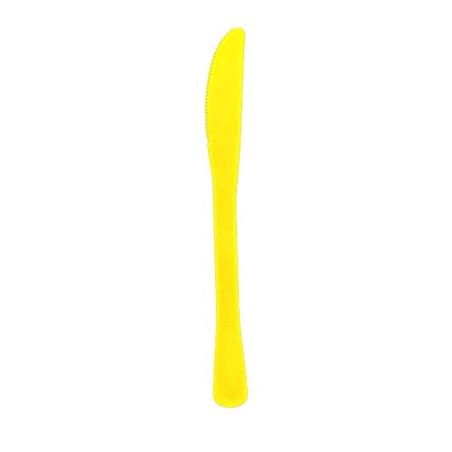 Yellow Plastic Knives Pack of 20 Party Cutlery